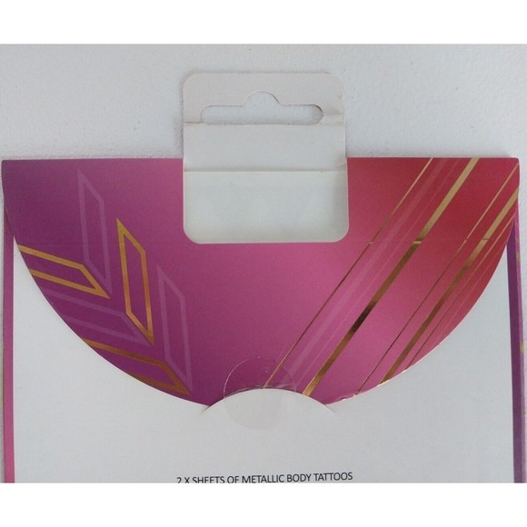 Women Lady Metallic gold silver color boho arm Body Temporary Tattoo Sticker Art - Picture 7 of 7